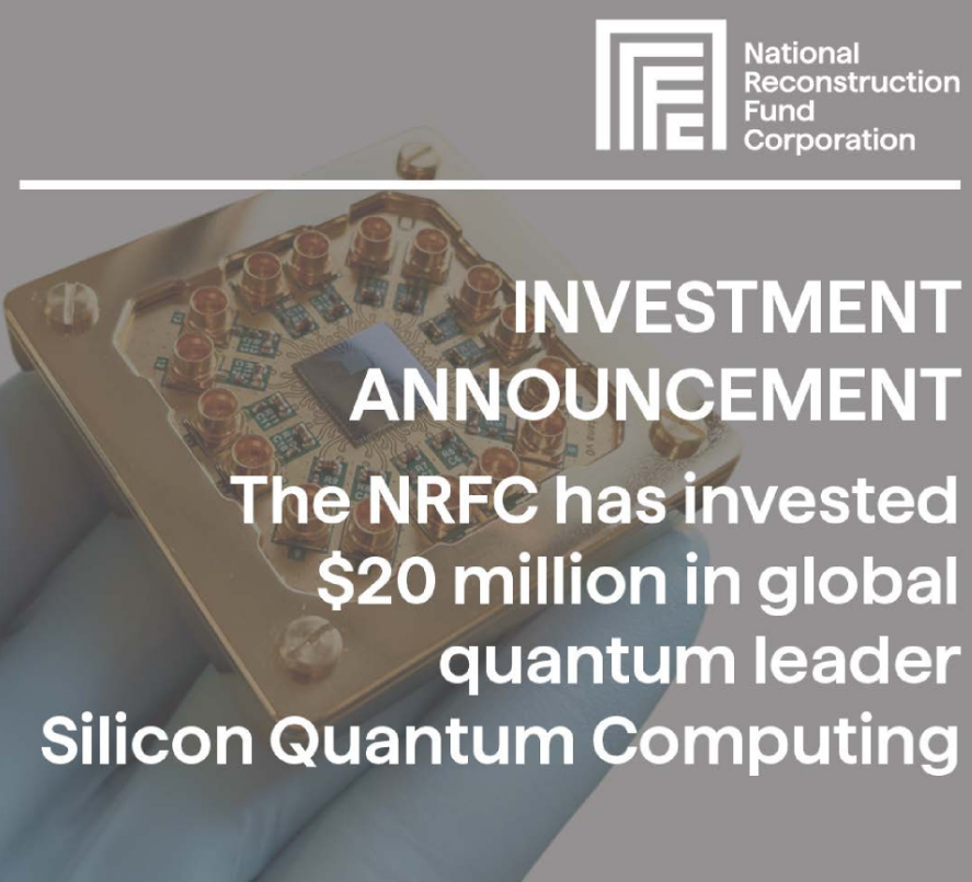 National Reconstruction Fund Corporation Invests $20M AUD ($14M USD) in Silicon Quantum Computing